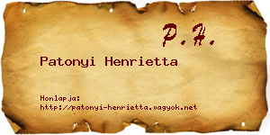 Patonyi Henrietta névjegykártya